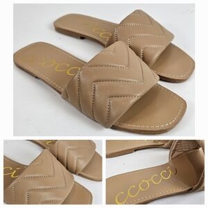 Ccocci Courtney slip on slipper Summer time Sandals! Quilted Sz 7.5